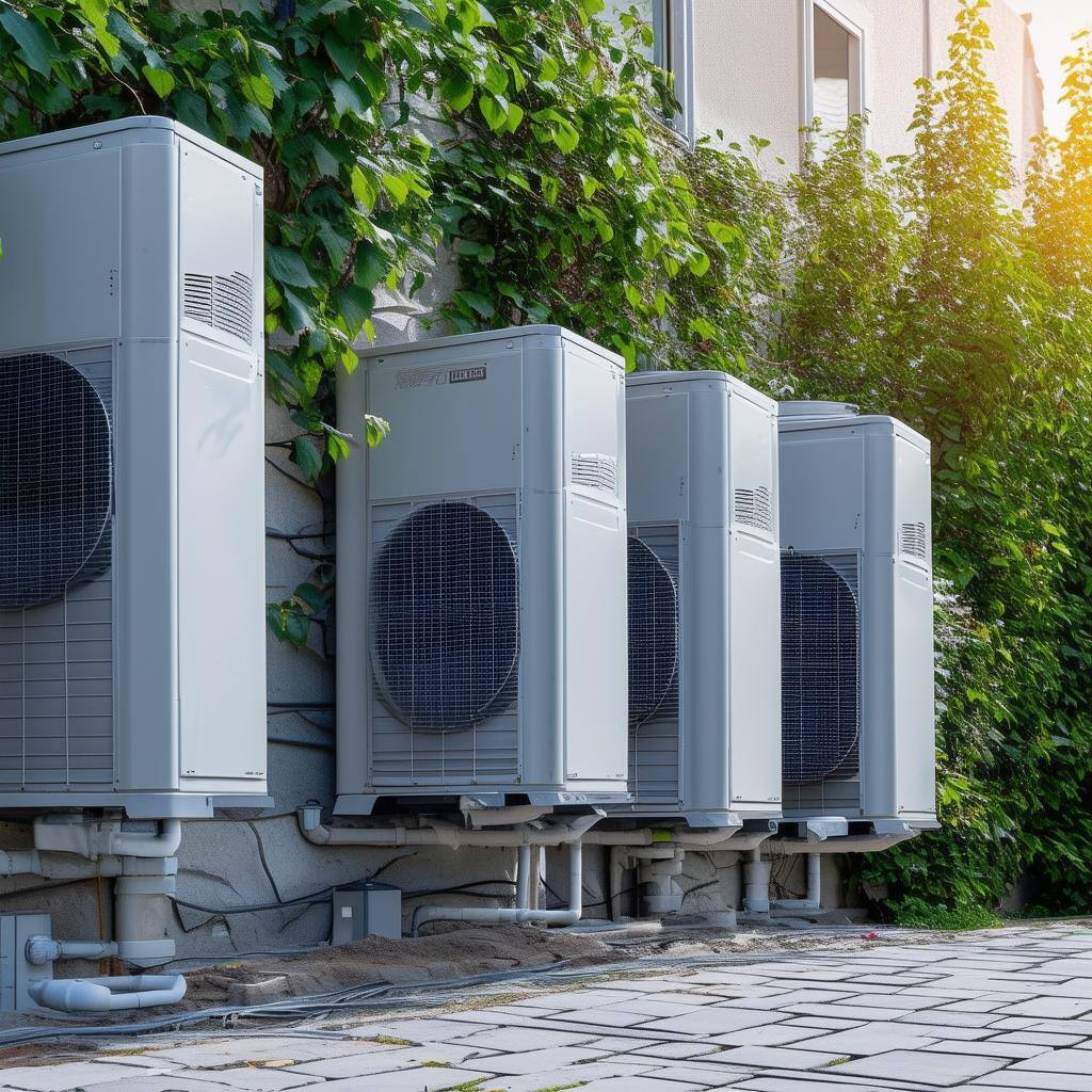 heat pumps on building